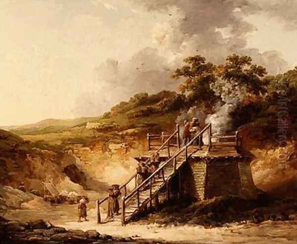 Quarry Scene Oil Painting by George Morland