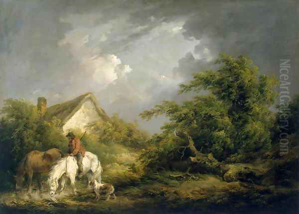 Before a Thunderstorm Oil Painting by George Morland