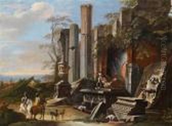 Einruinencapriccio Oil Painting by Giovanni Ghisolfi