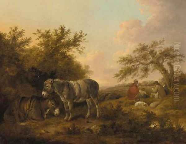 The midday rest Oil Painting by George Morland