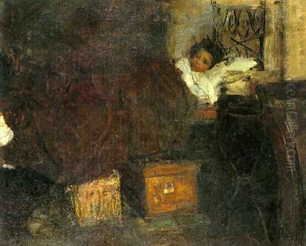 Sick Boy Oil Painting by Antonio Mancini