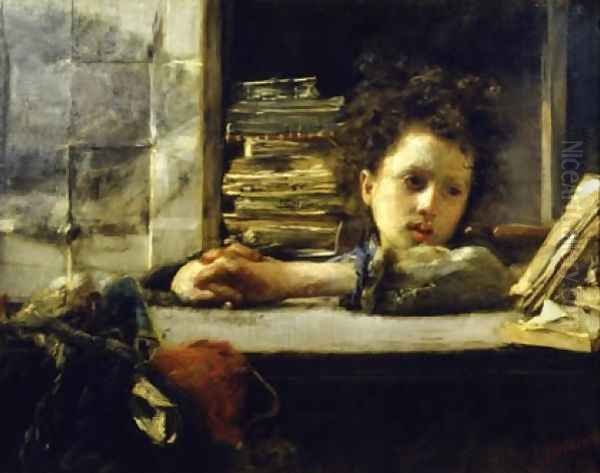 The Firm Oil Painting by Antonio Mancini