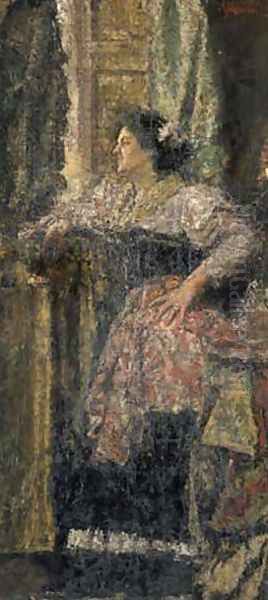 Portrait of a Girl Oil Painting by Antonio Mancini