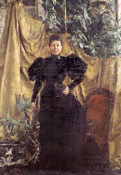 Madam Pantaleoni Oil Painting by Antonio Mancini