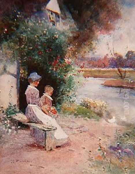 Watching Ducks Oil Painting by Thomas Mackay