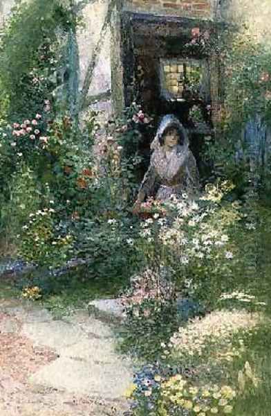 By the Cottage Door Oil Painting by Thomas Mackay