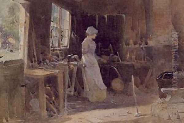 The Blacksmiths Daughter 1906 Oil Painting by Thomas Mackay