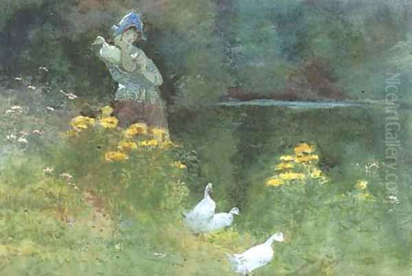 The injured duck Oil Painting by Thomas Mackay