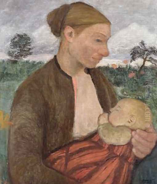 Mother and Child 1903 Oil Painting by Paula Modersohn-Becker