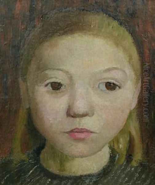 Head of a Girl Oil Painting by Paula Modersohn-Becker