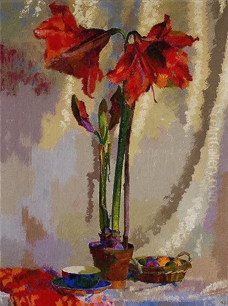 Amaryllis Oil Painting by Augusto Giacometti