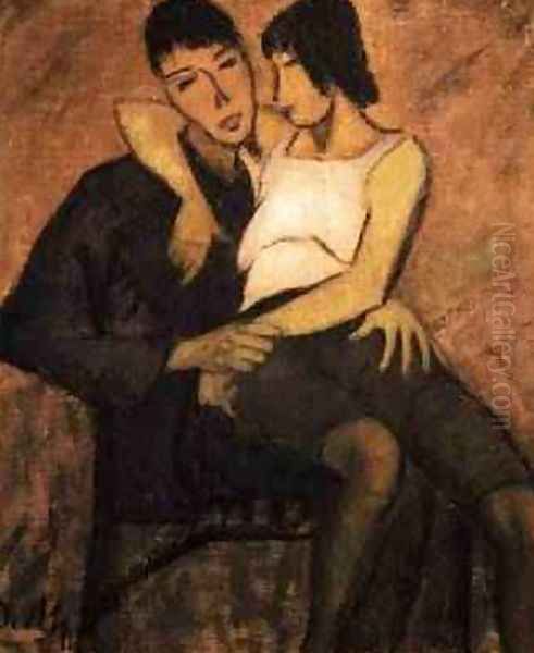 Urbanite Couple 1920 Oil Painting by Otto Mueller