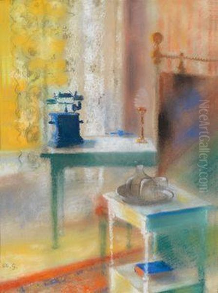 Mein Hotelzimmer In Stockholm Oil Painting by Augusto Giacometti