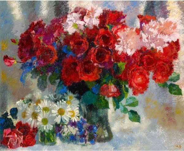 Rote Rosen Oil Painting by Augusto Giacometti