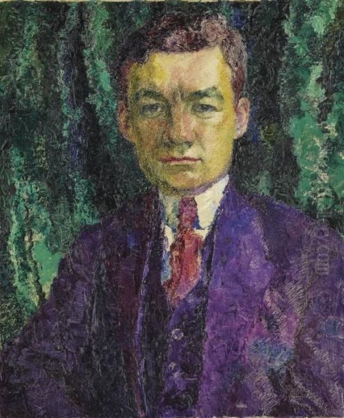 Bildnis Dr. Rene Clavel-simonius Oil Painting by Augusto Giacometti