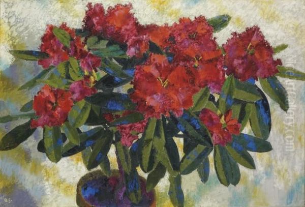 Rhododendron Oil Painting by Augusto Giacometti