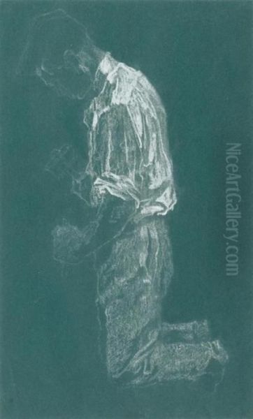 Kneeling Man. Oil Painting by Augusto Giacometti