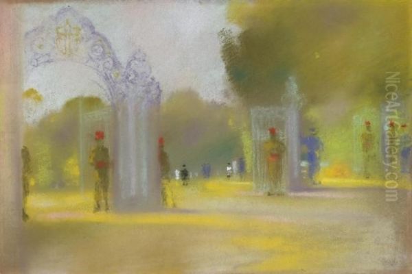 Park Oil Painting by Augusto Giacometti