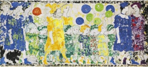 Frieze With Children Oil Painting by Augusto Giacometti