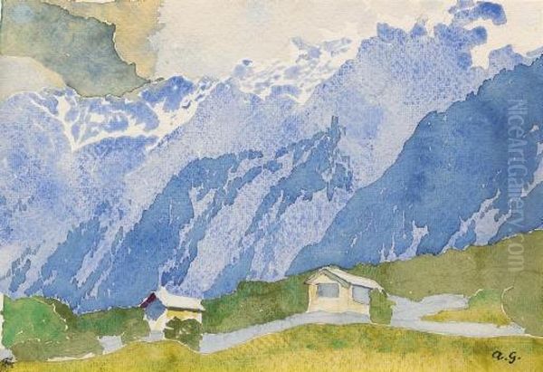 Bergeller Berge Oil Painting by Augusto Giacometti