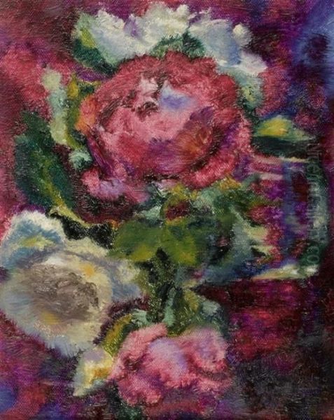 Blumen In Vase. 1920. Oil Painting by Augusto Giacometti