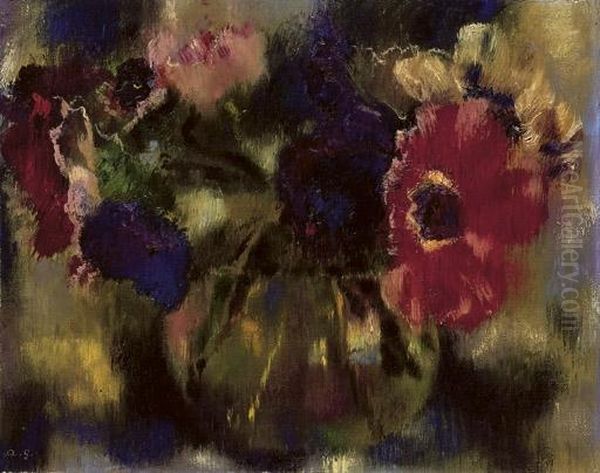 Anemonen Oil Painting by Augusto Giacometti