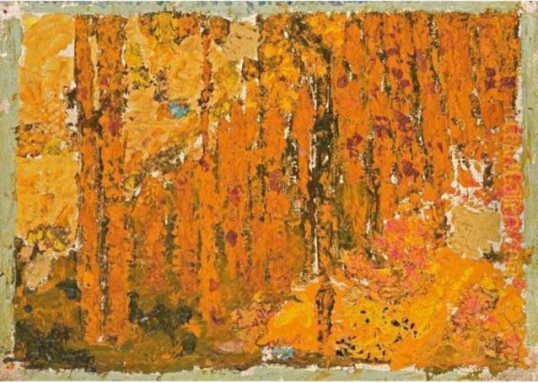 Inside A Forest (birchgrove) Oil Painting by Augusto Giacometti