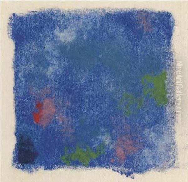 Abstraktion In Blau, Rot Und Grun Oil Painting by Augusto Giacometti