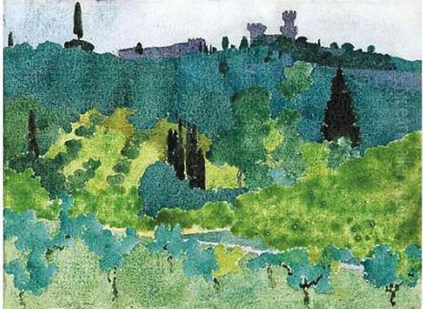 Near Florence Oil Painting by Augusto Giacometti