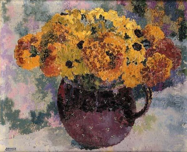 Gelbe Blumen Ii Oil Painting by Augusto Giacometti