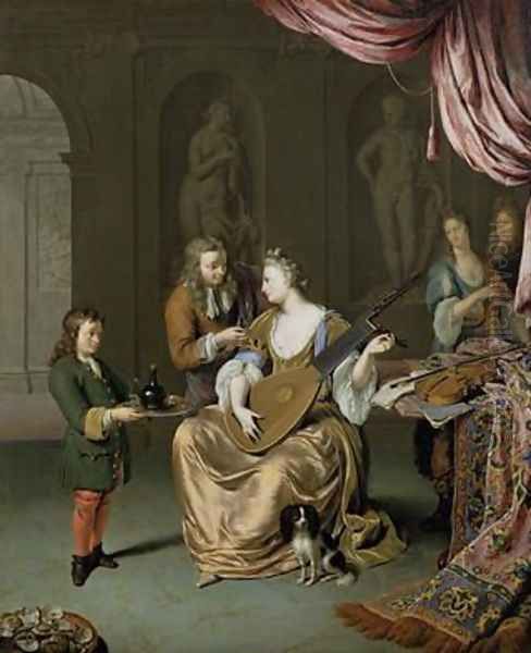 The Lute Player 1711 Oil Painting by Willem van Mieris