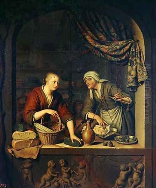 The Shop 1705 Oil Painting by Willem van Mieris