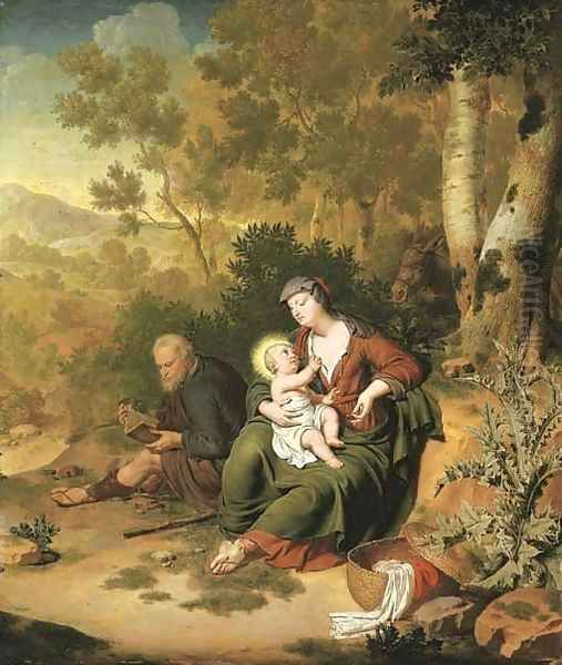 The Rest on the Flight into Egypt Oil Painting by Willem van Mieris