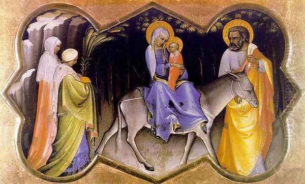 The Flight into Egypt c. 1405 Oil Painting by Lorenzo Monaco