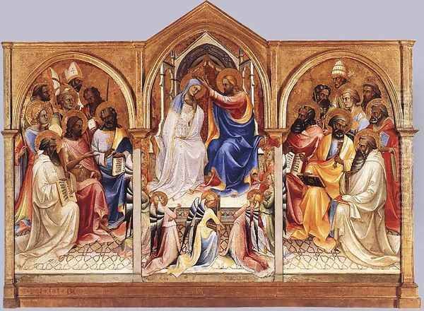 Coronation of the Virgin and Adoring Saints I Oil Painting by Lorenzo Monaco