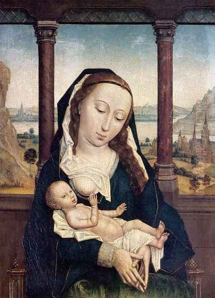 The Virgin and Child (attributed to Marmion) 1465-75 Oil Painting by Simon Marmion