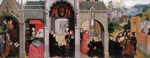 Scenes from the Life of St Bertin 1459 Oil Painting by Simon Marmion