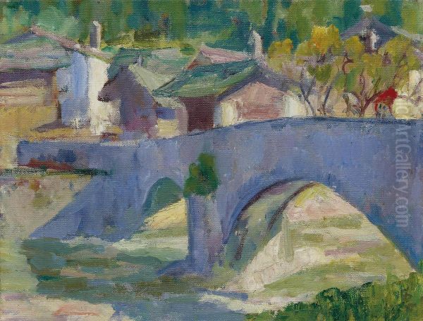 Brucke Bei Stampa Oil Painting by Giovanni Giacometti