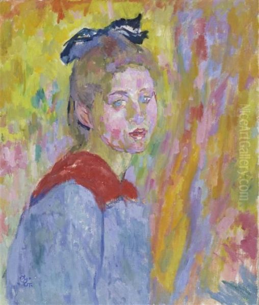 Portrait Of Luisa Pifrader Oil Painting by Giovanni Giacometti