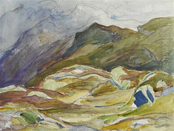 View Of Piz Longhino Oil Painting by Giovanni Giacometti