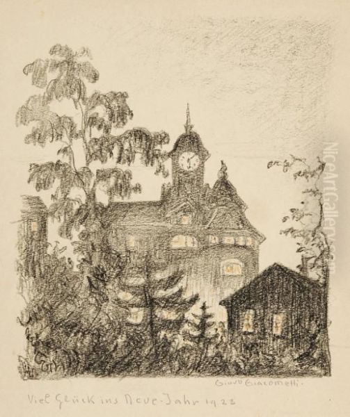 Das Verlagshaus<der Bund> In Bern Oil Painting by Giovanni Giacometti