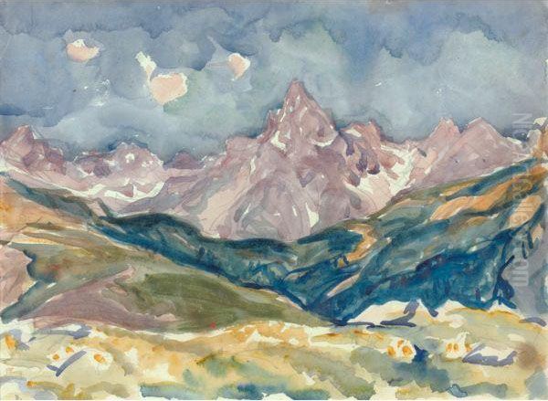 Mountain Landscape Oil Painting by Giovanni Giacometti