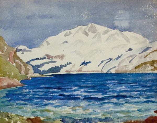 Piz Corvatsch Und Silsersee Oil Painting by Giovanni Giacometti