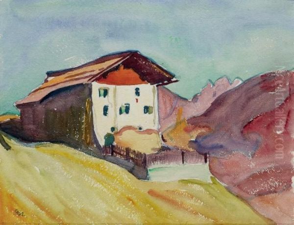 Bundnerhaus Bei Davos Oil Painting by Giovanni Giacometti