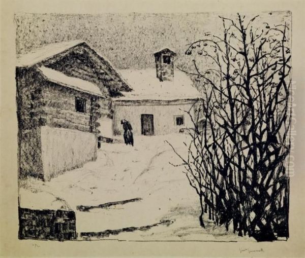 Das Haus Des Kunstlers In Maloja Im Winter Oil Painting by Giovanni Giacometti