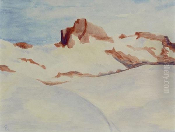 Piz Lagrev Oil Painting by Giovanni Giacometti