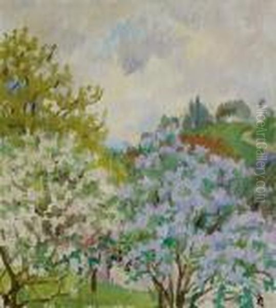 Paesaggio Primavera Oil Painting by Giovanni Giacometti