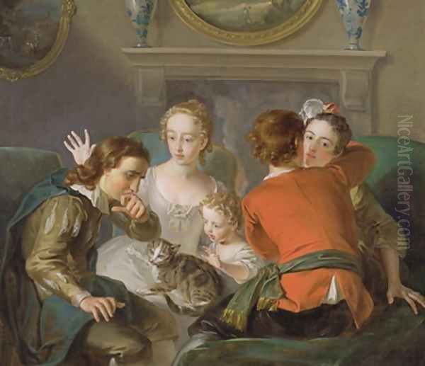 The Sense of Touch 1744-47 Oil Painting by Philipe Mercier