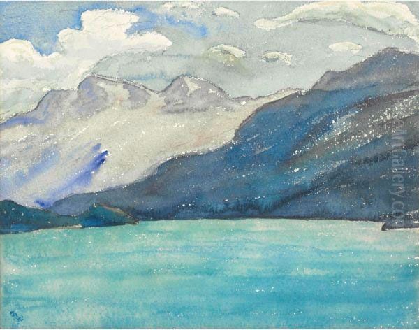 Silsersee Mit Blick Auf Den Corvatsch Oil Painting by Giovanni Giacometti