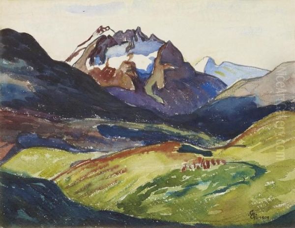 Piz Del Forno Oil Painting by Giovanni Giacometti